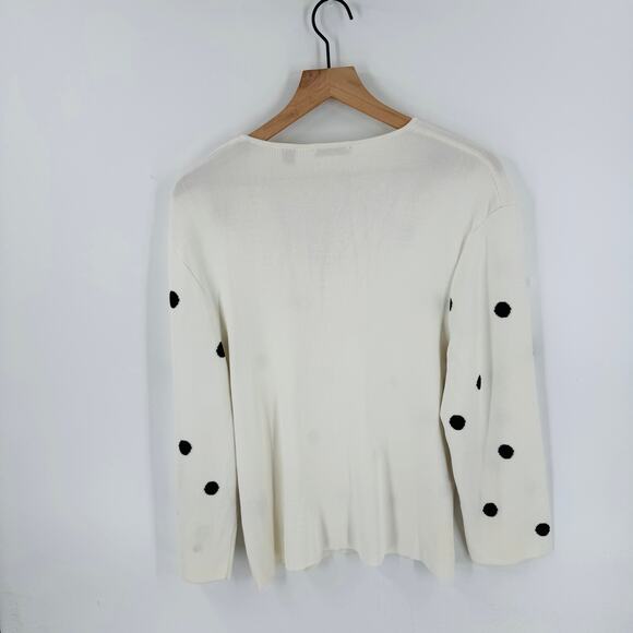 Vintage Venini Nights Embellished Polka Dot Lightweight Sweater XL Retro Look - Picture 2 of 6